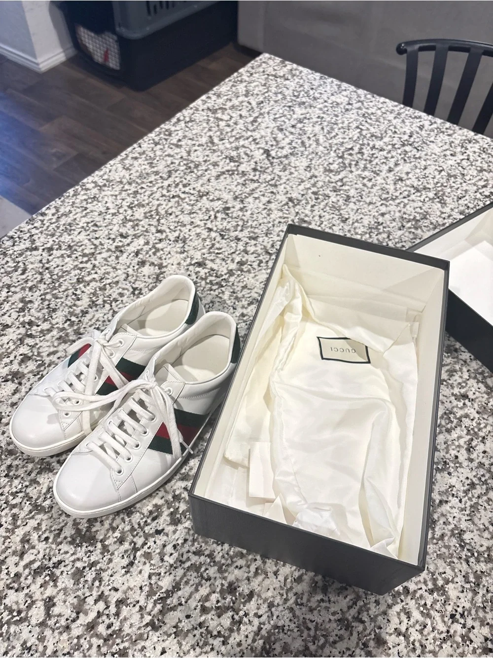 Gucci White Leather Sneakers | White | 7